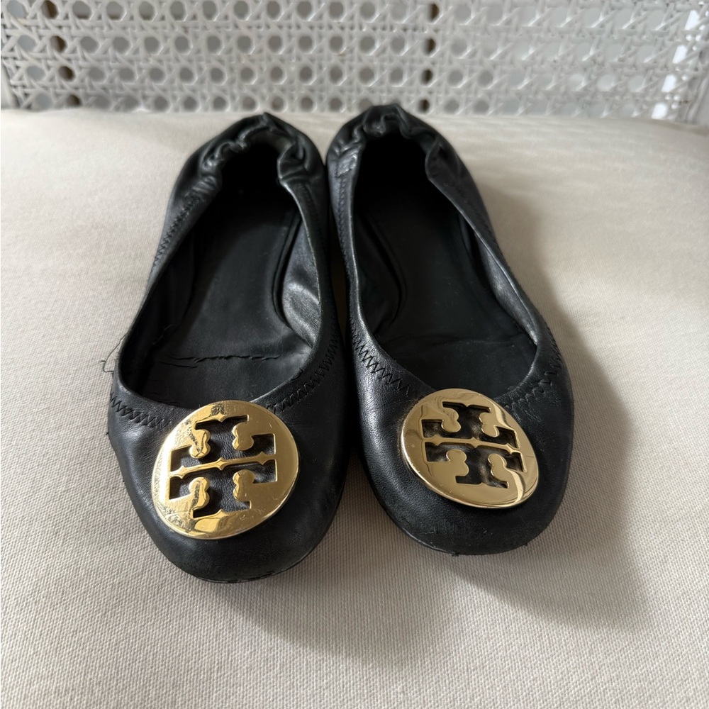 Tory Burch Black Reva Flats